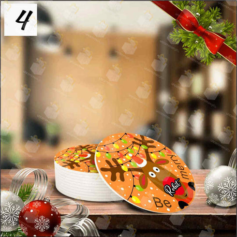 Personalised Christmas MDF Coaster Set of 4